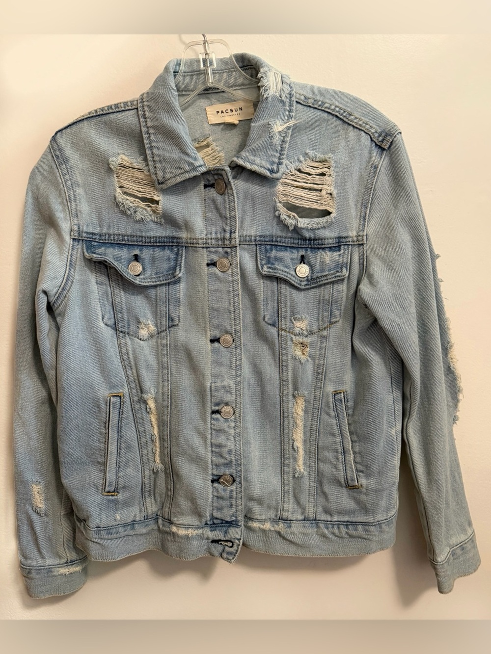 PacSun Light Blue Distressed Denim Jacket